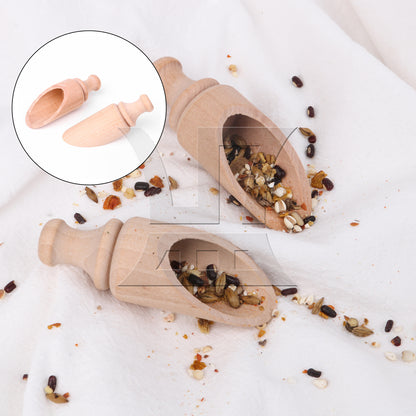 BQLZR 15 Pieces Wooden Measuring Coffee Salt Spice Small Scoops Spoon 3.54x1.22inch