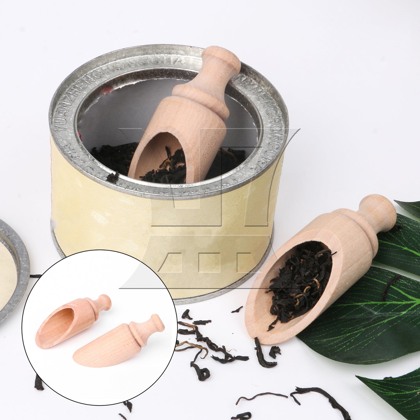 BQLZR 15 Pieces Wooden Measuring Coffee Salt Spice Small Scoops Spoon 3.54x1.22inch