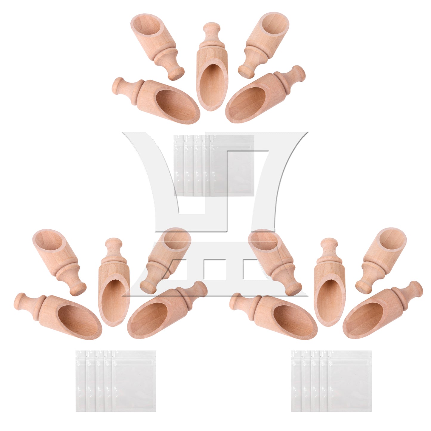 BQLZR  Unpainted Natural Wood Bath Salt Wooden Sugar Scoops Spoons 88x30mm