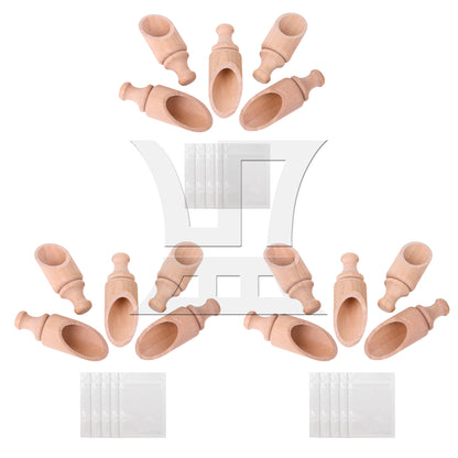 BQLZR  Unpainted Natural Wood Bath Salt Wooden Sugar Scoops Spoons 88x30mm