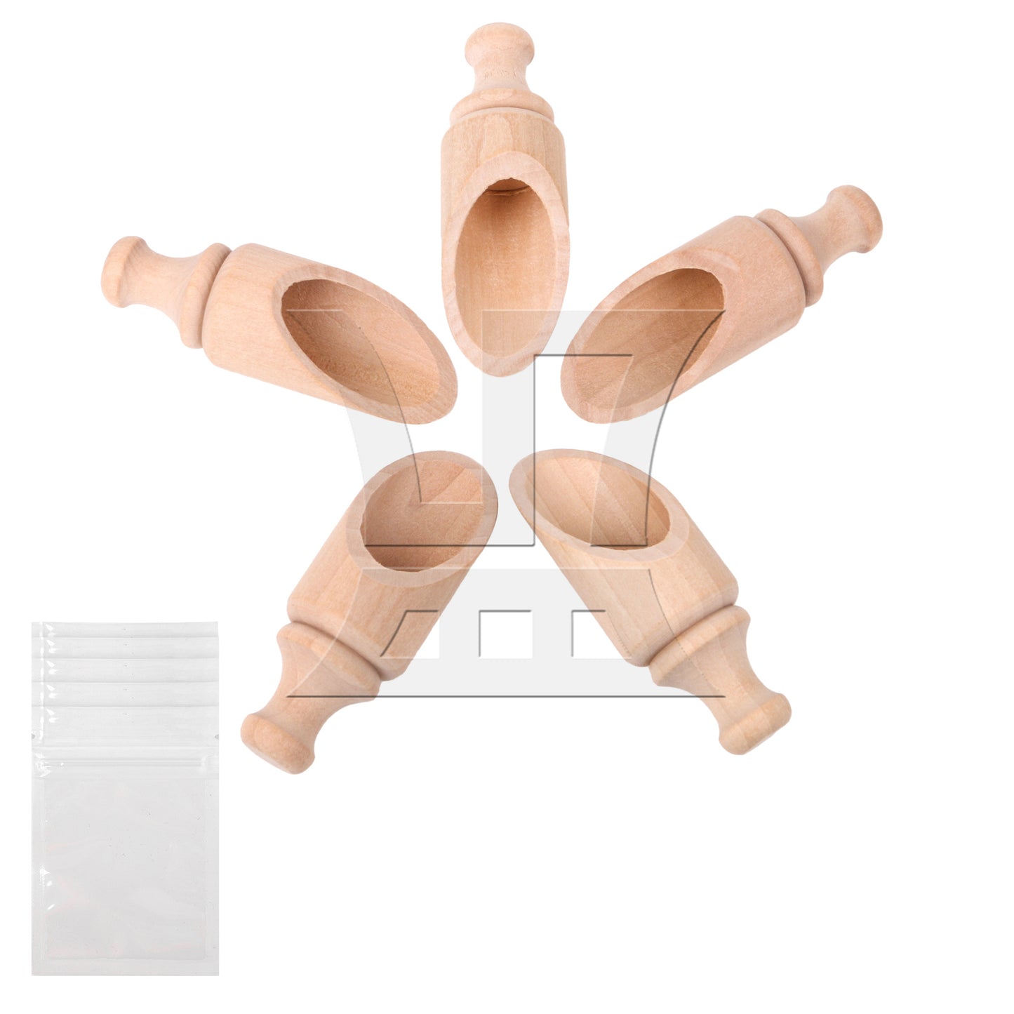 BQLZR 15 Pieces Wooden Measuring Coffee Salt Spice Small Scoops Spoon 3.54x1.22inch