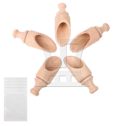 BQLZR 15 Pieces Wooden Measuring Coffee Salt Spice Small Scoops Spoon 3.54x1.22inch