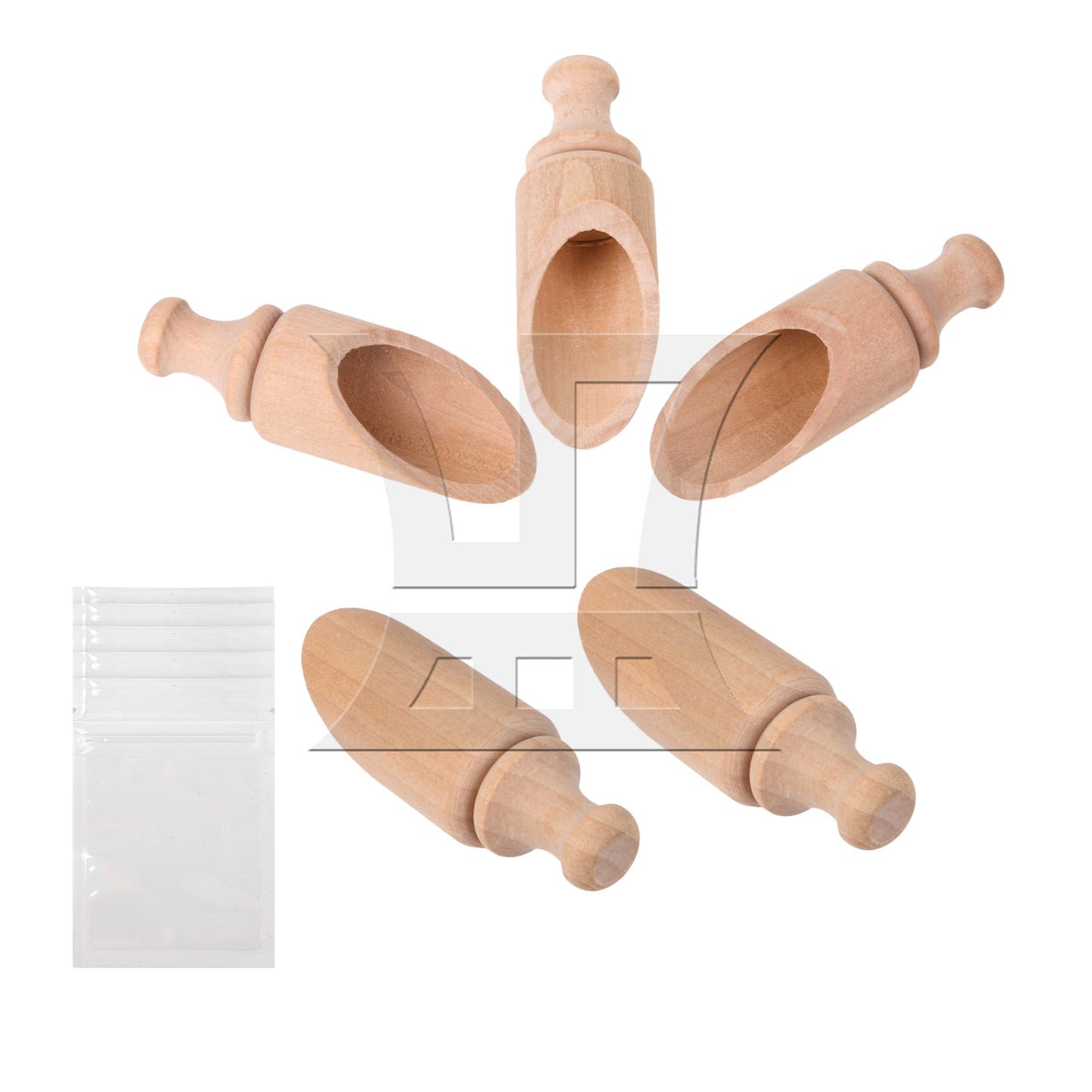 BQLZR 15 Pieces Wooden Measuring Coffee Salt Spice Small Scoops Spoon 3.54x1.22inch