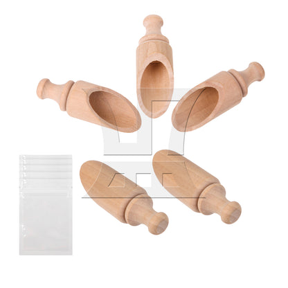 BQLZR 15 Pieces Wooden Measuring Coffee Salt Spice Small Scoops Spoon 3.54x1.22inch