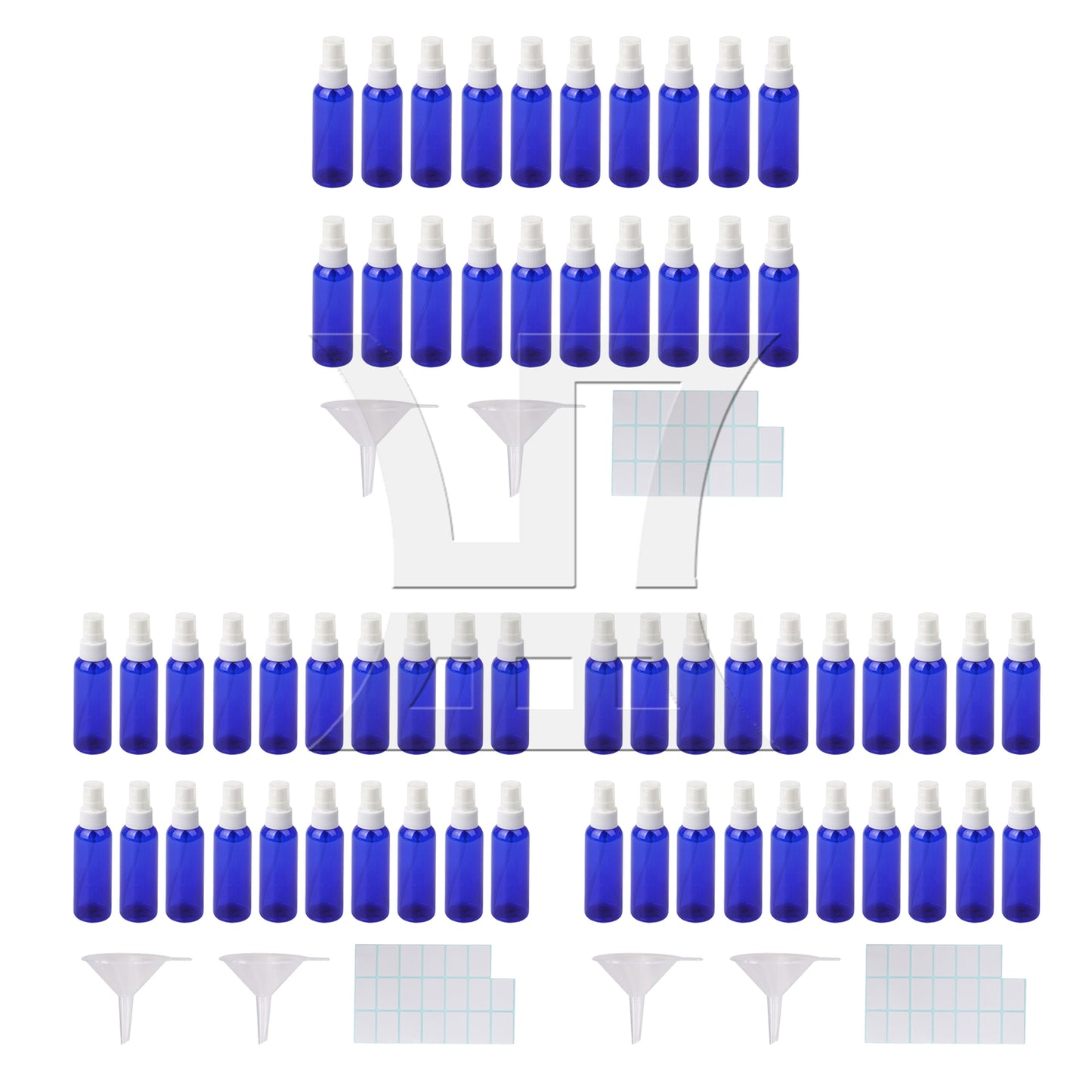 BQLZR  White Transparent Plastic Perfume Atomizer Empty Spray Bottle 50ml
