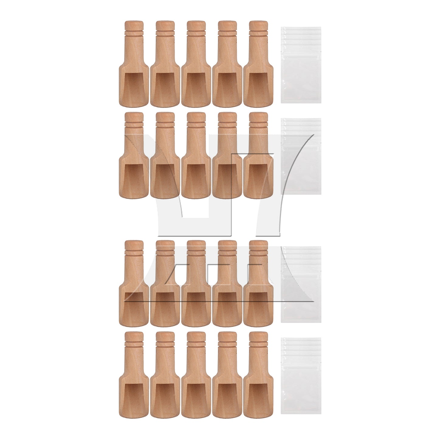 BQLZR  Unpainted Natural Wood Bath Salt Wooden Sugar Scoops Spoons 88x30mm