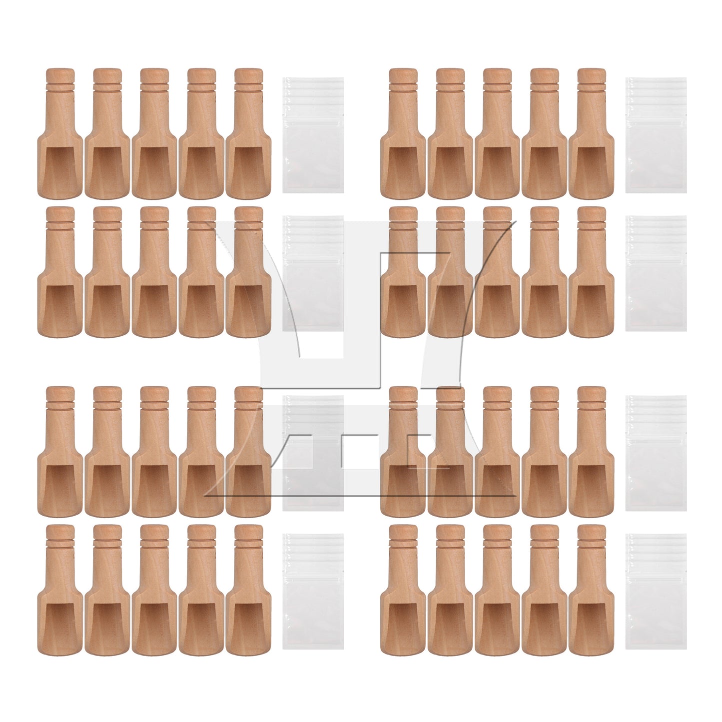 BQLZR  Unpainted Natural Wood Bath Salt Wooden Sugar Scoops Spoons 88x30mm