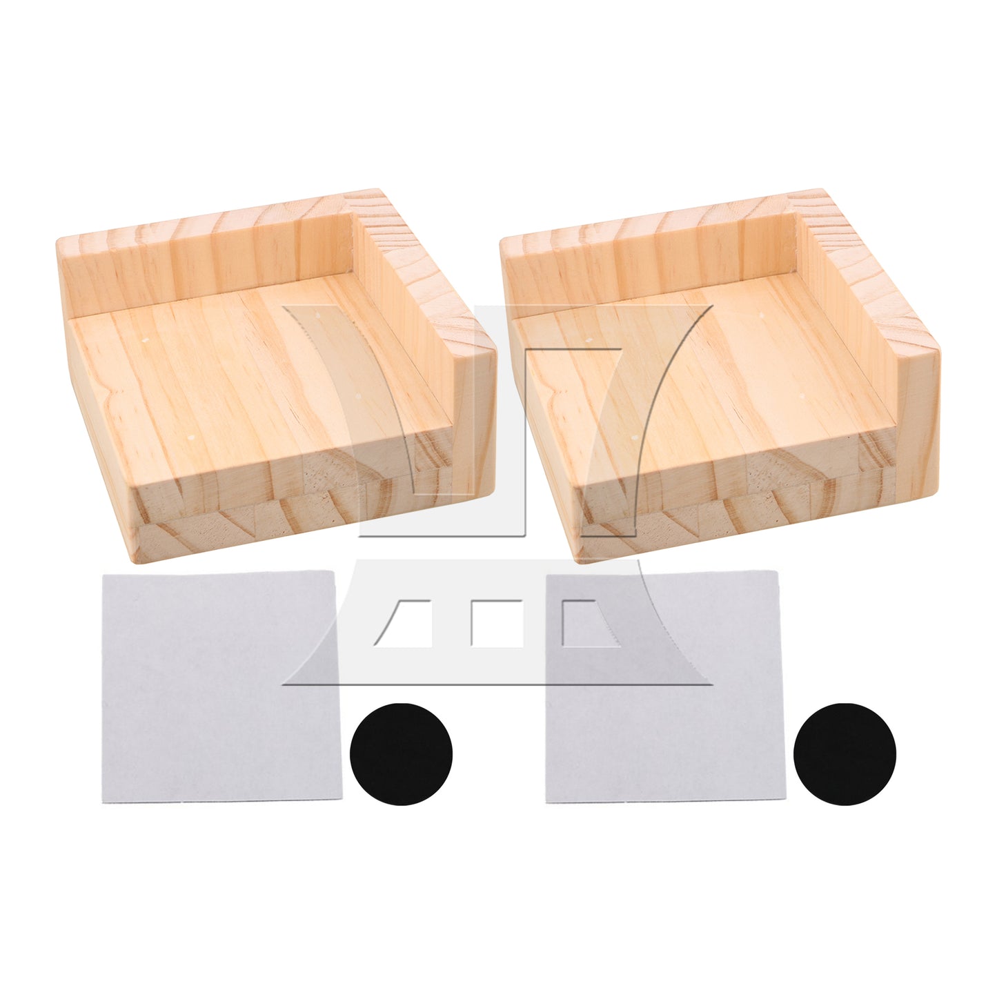 BQLZR  9.8x9.8CM Slot L-shaped Wood Furniture Lifter Sofa Table Leg Riser Add 3cm