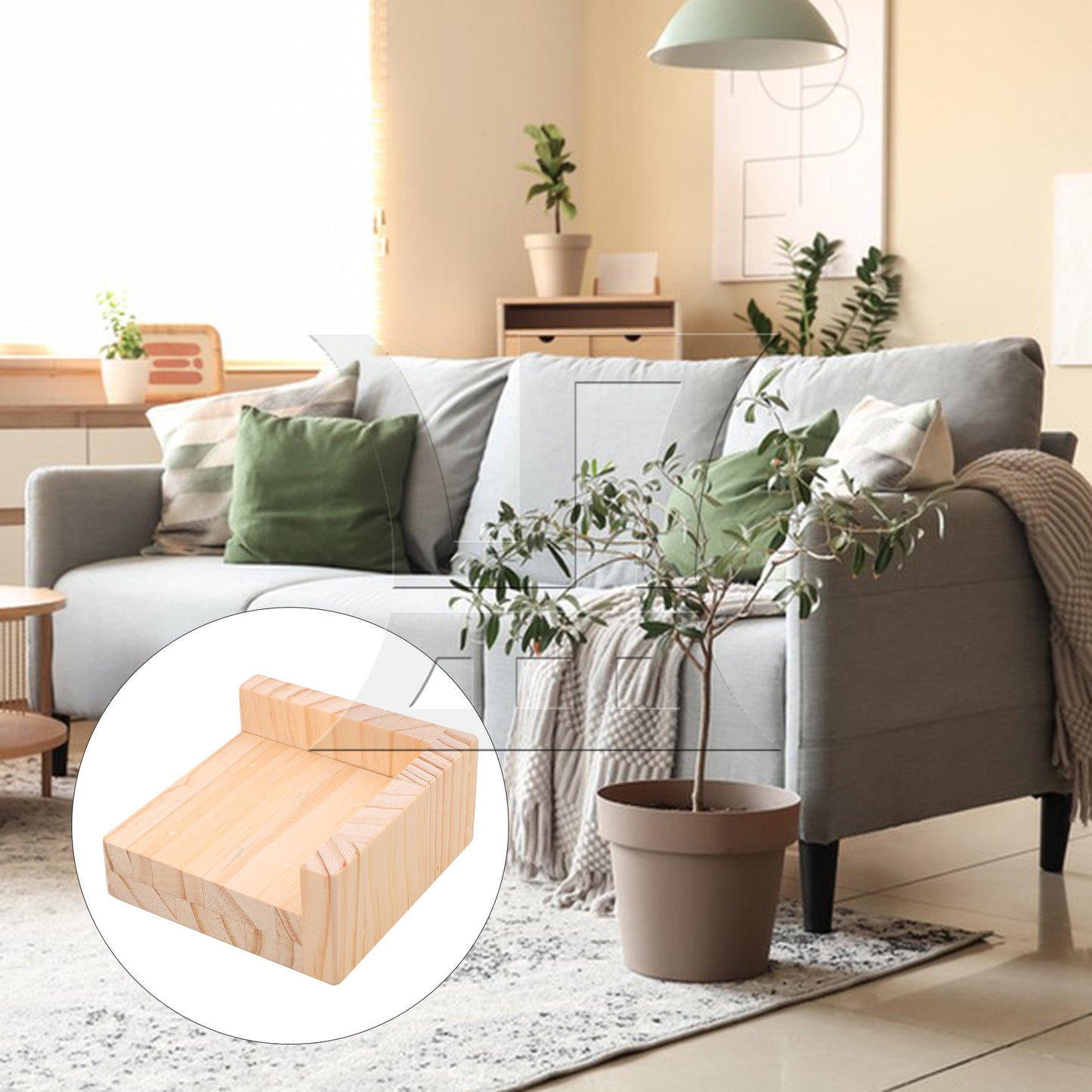 BQLZR  9.8x9.8CM Slot L-shaped Wood Furniture Lifter Sofa Table Leg Riser Add 3cm