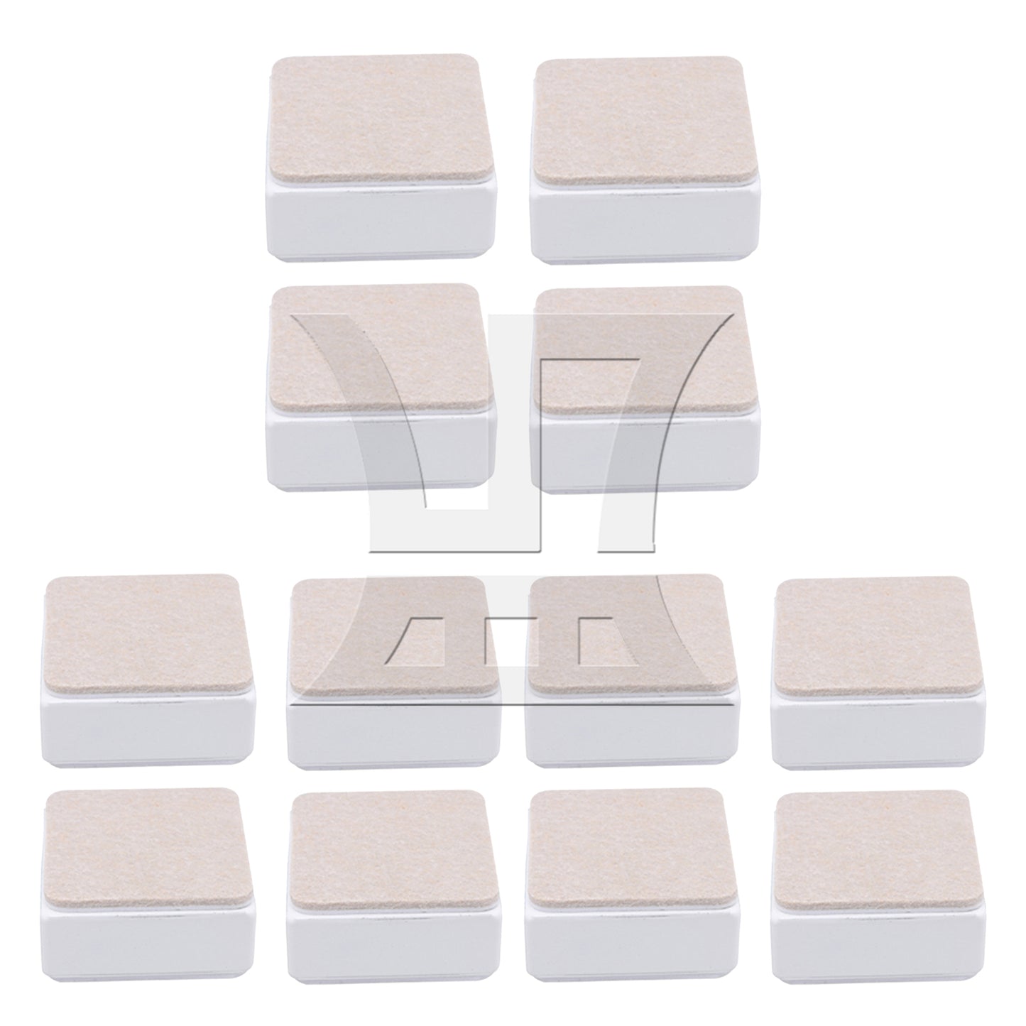 BQLZR 4 Pack White Carbon Steel Furniture Legs Sofa Feet Bed Table Riser 6x6x3cm