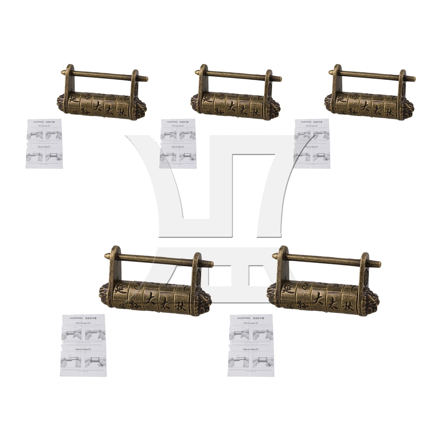BQLZR Antique Combination Password Lock Suitable for Small Boxes