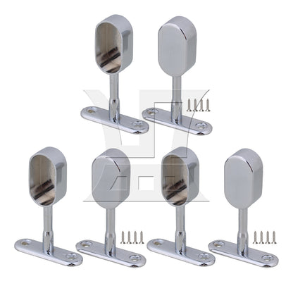 BQLZR 16mm Zinc Alloy Oval Closet Rod Support Hanging Seat