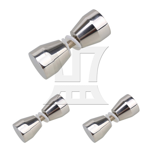 BQLZR 3PCS Elliptical Glass Door Handle Bright Style