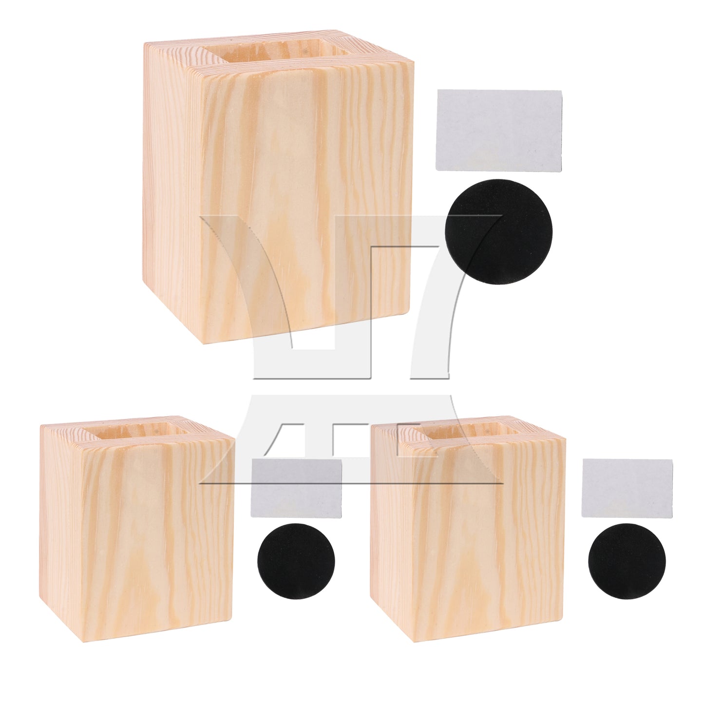 BQLZR 4x2.5CM Closed Hole Wood Furniture Lifter Bed Sofa Table Riser Add 5cm
