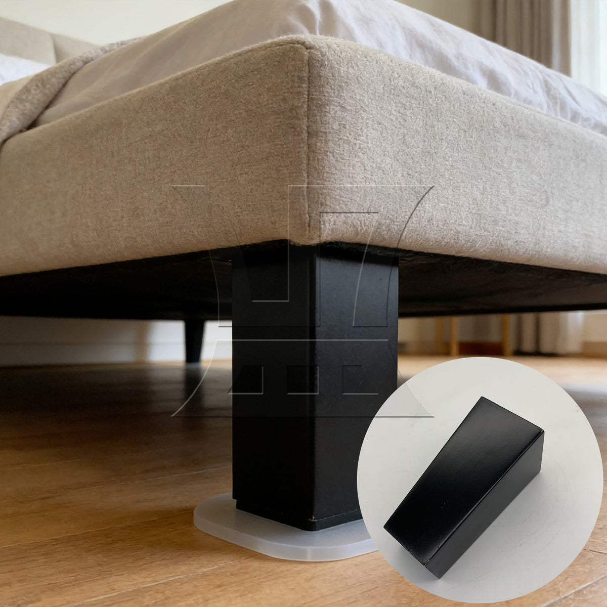 BQLZR 2 sets of black oak right angled trapezoidal sofa legs 4cm * 6cm * 12cm