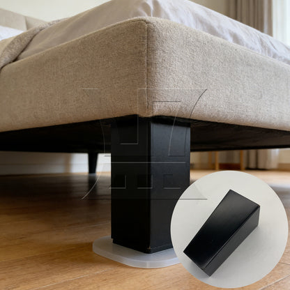 BQLZR 2 sets of black oak right angled trapezoidal sofa legs 4cm * 6cm * 12cm