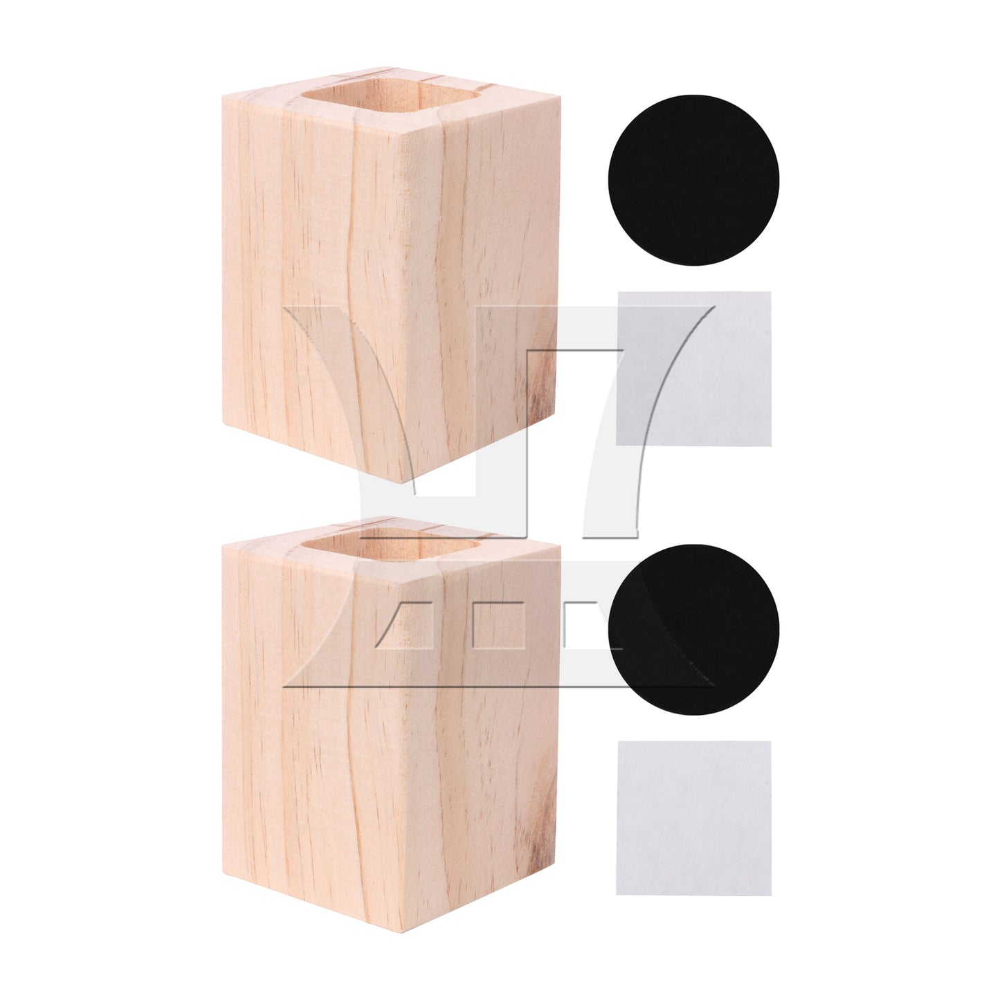 BQLZR  Closed Square Hole Wood Furniture Lifter Bed Table Riser Add 5cm