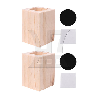 BQLZR  Closed Square Hole Wood Furniture Lifter Bed Table Riser Add 5cm