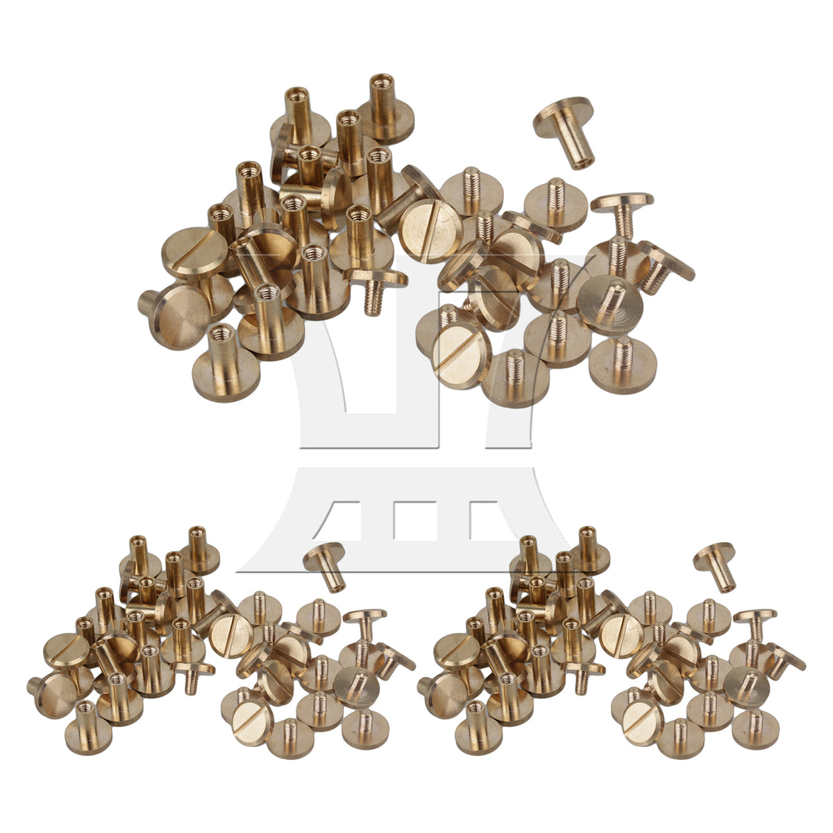 BQLZR 10x4x6mm Flat Binding Screws Posts Brass Scrapbooking Rivets