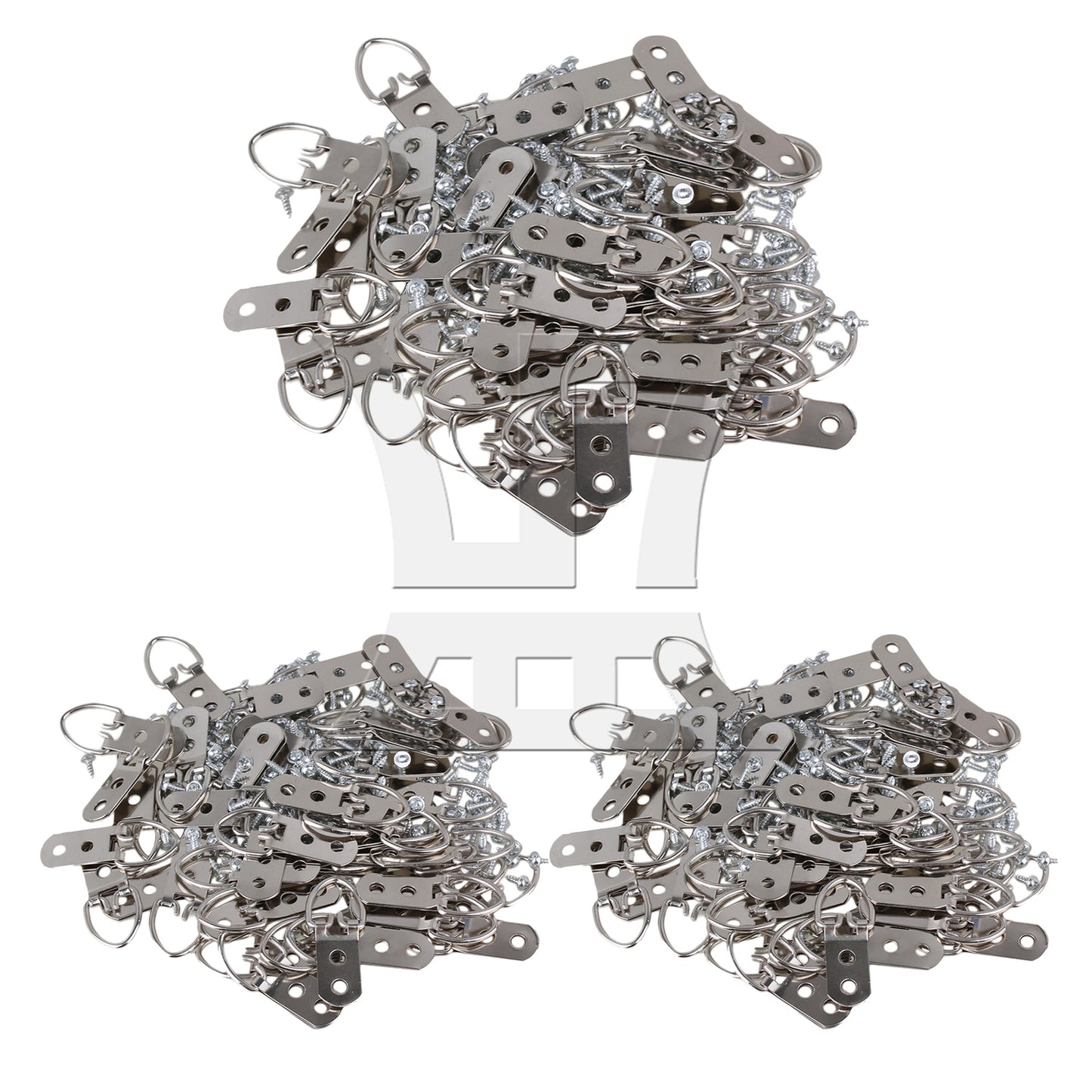 BQLZR 50 x Iron D Ring Mirror Photo Picture Frame Hooks BQLZR Hanger w/ Screws 55x22mm
