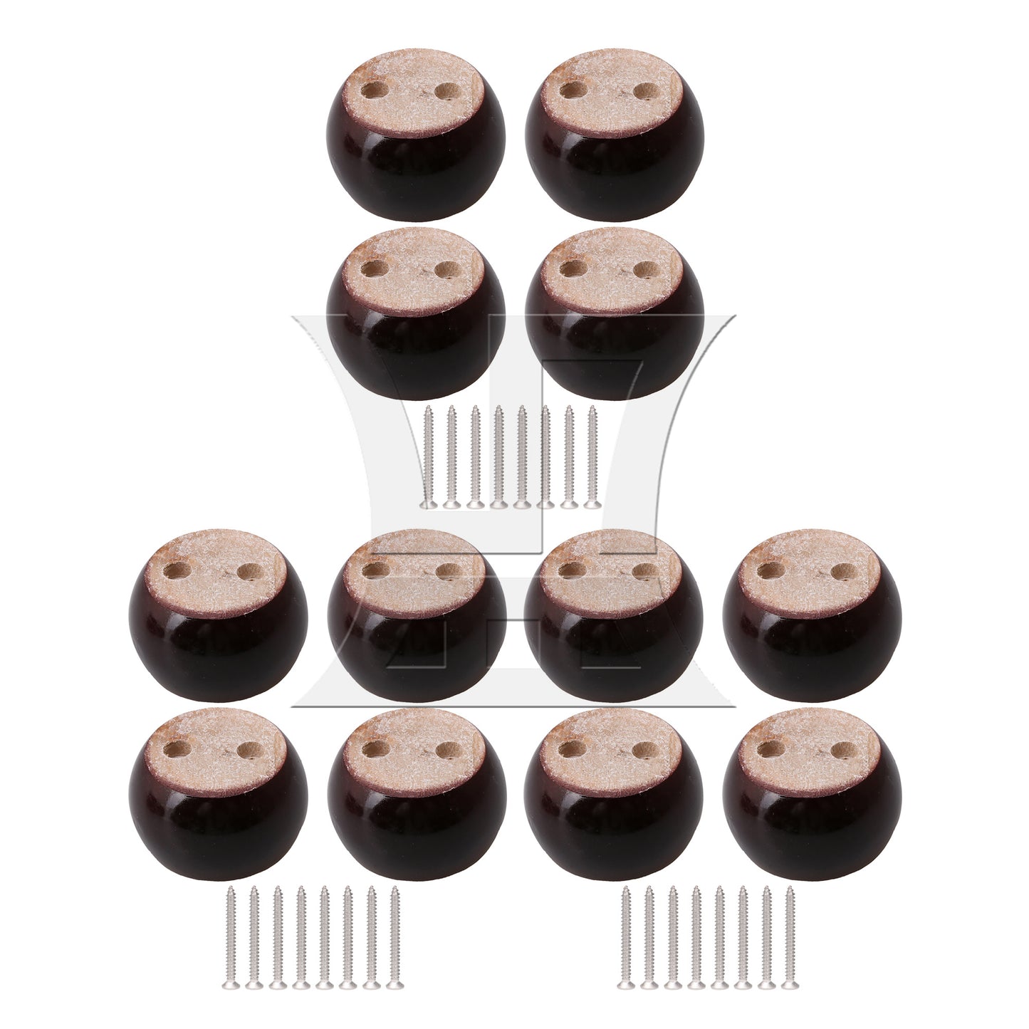 BQLZR Red Brown Eucalyptus-Wood Furniture Feet 100kg Bearing Weight Lifter 8x5cm