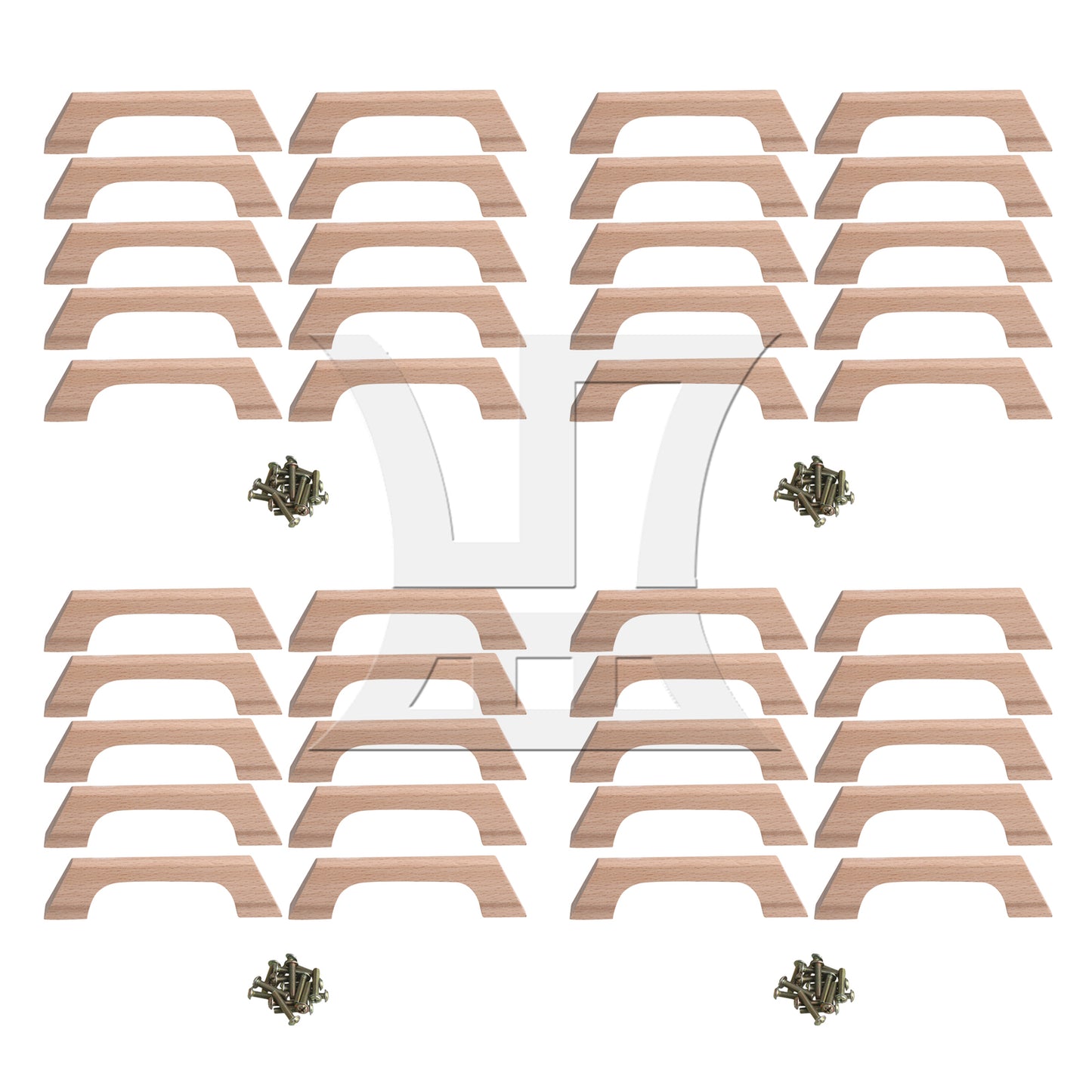 BQLZR Beech-Wood Drawer Pulls with Screw Hole Distance 96mm for Cabinet