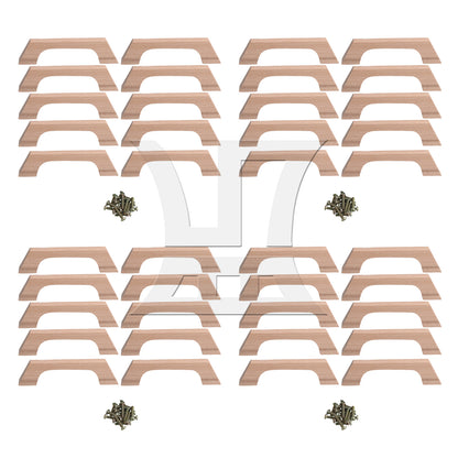 BQLZR Beech-Wood Drawer Pulls with Screw Hole Distance 96mm for Cabinet