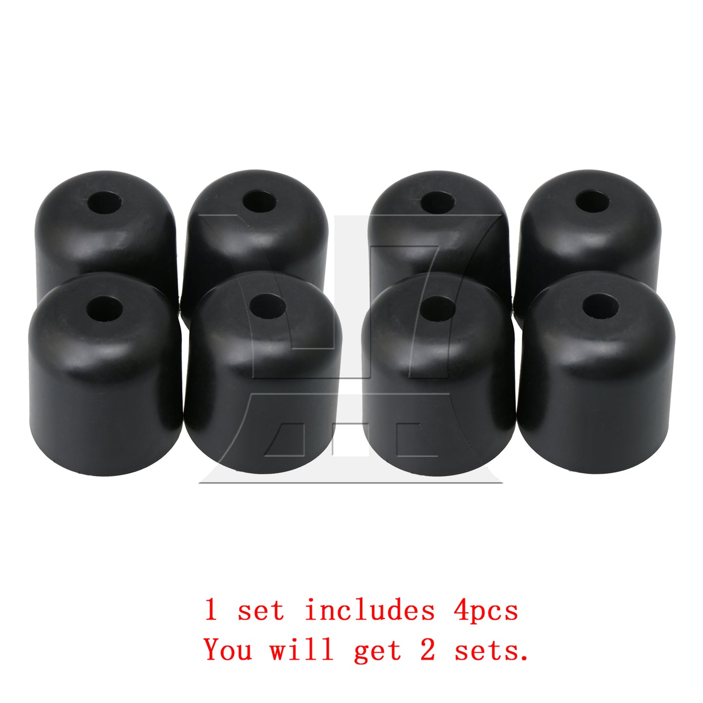 BQLZR Black 60mm Dia 13mm Hole Dia Round Furniture Feet for Sofa Bed Table Leg