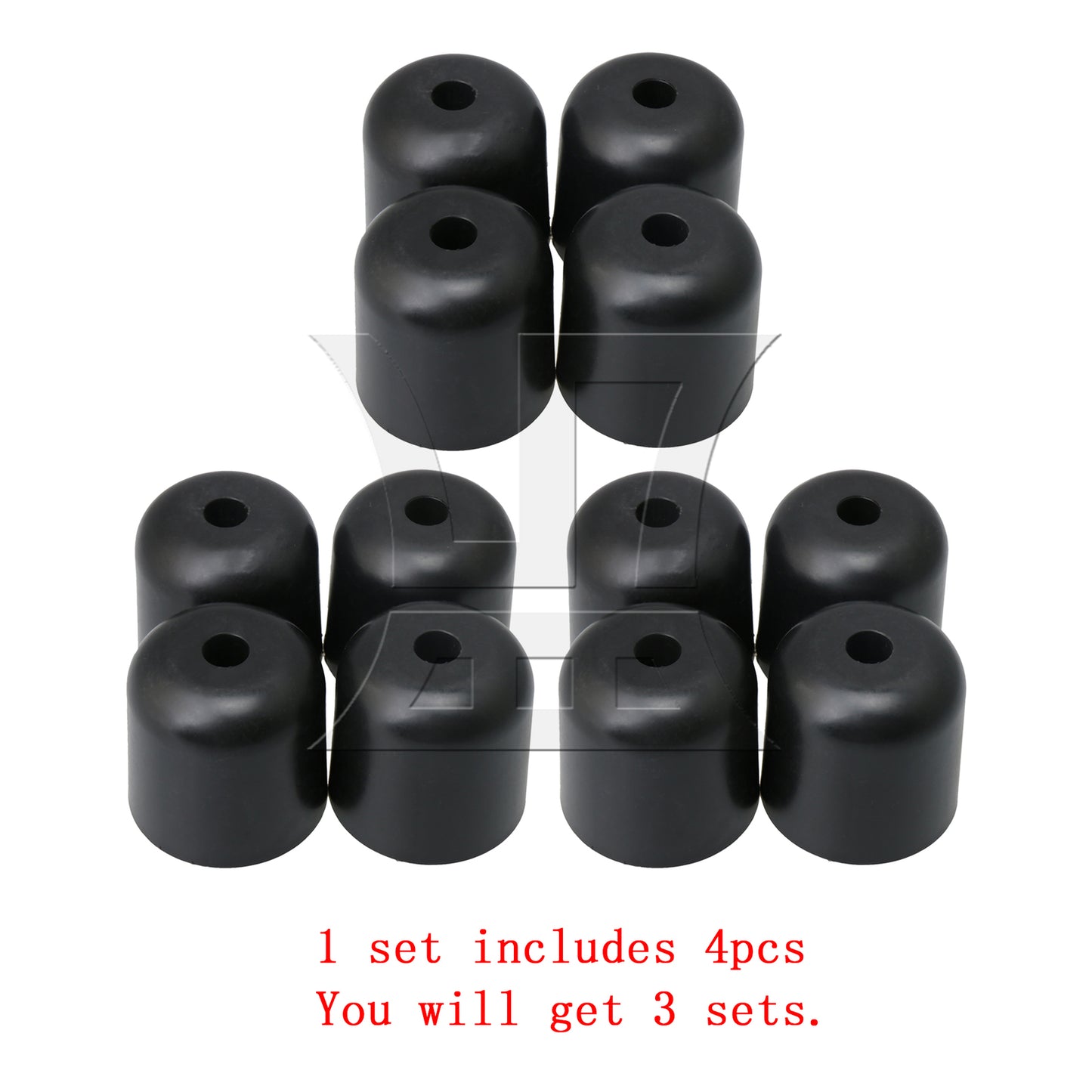 BQLZR Black 60mm Dia 13mm Hole Dia Round Furniture Feet for Sofa Bed Table Leg