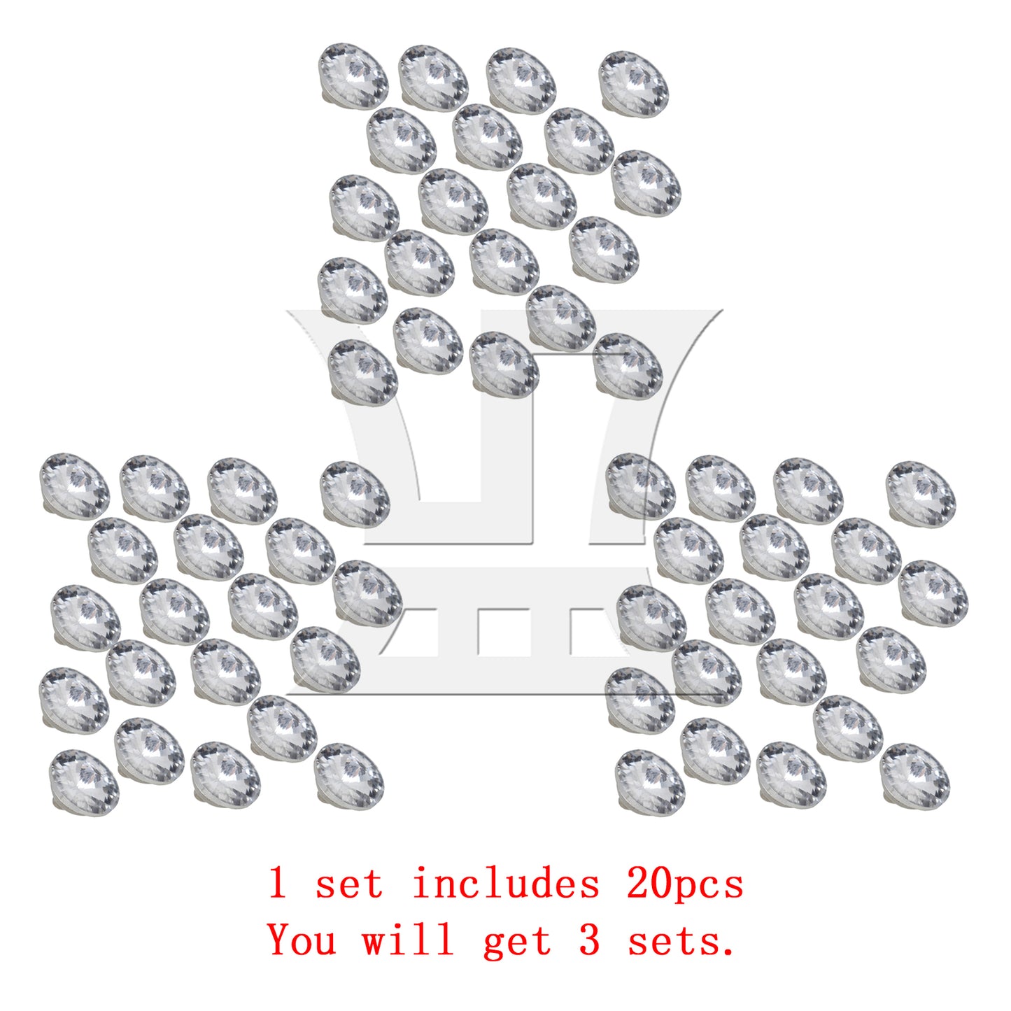 BQLZR 14mm DIY Rhinestone Sew On Upholstery Crystal Sofa Headboard Buttons 20pcs Dia