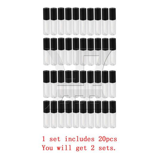 BQLZR Lip Gloss Tube 1.2ml Black for Beginners to Practice Daily Use