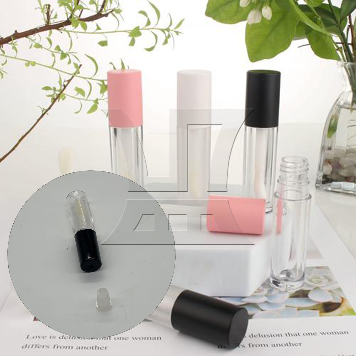 BQLZR Lip Gloss Tube 1.2ml Black for Beginners to Practice Daily Use