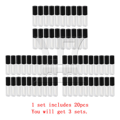 BQLZR Lip Gloss Tube 1.2ml Black for Beginners to Practice Daily Use