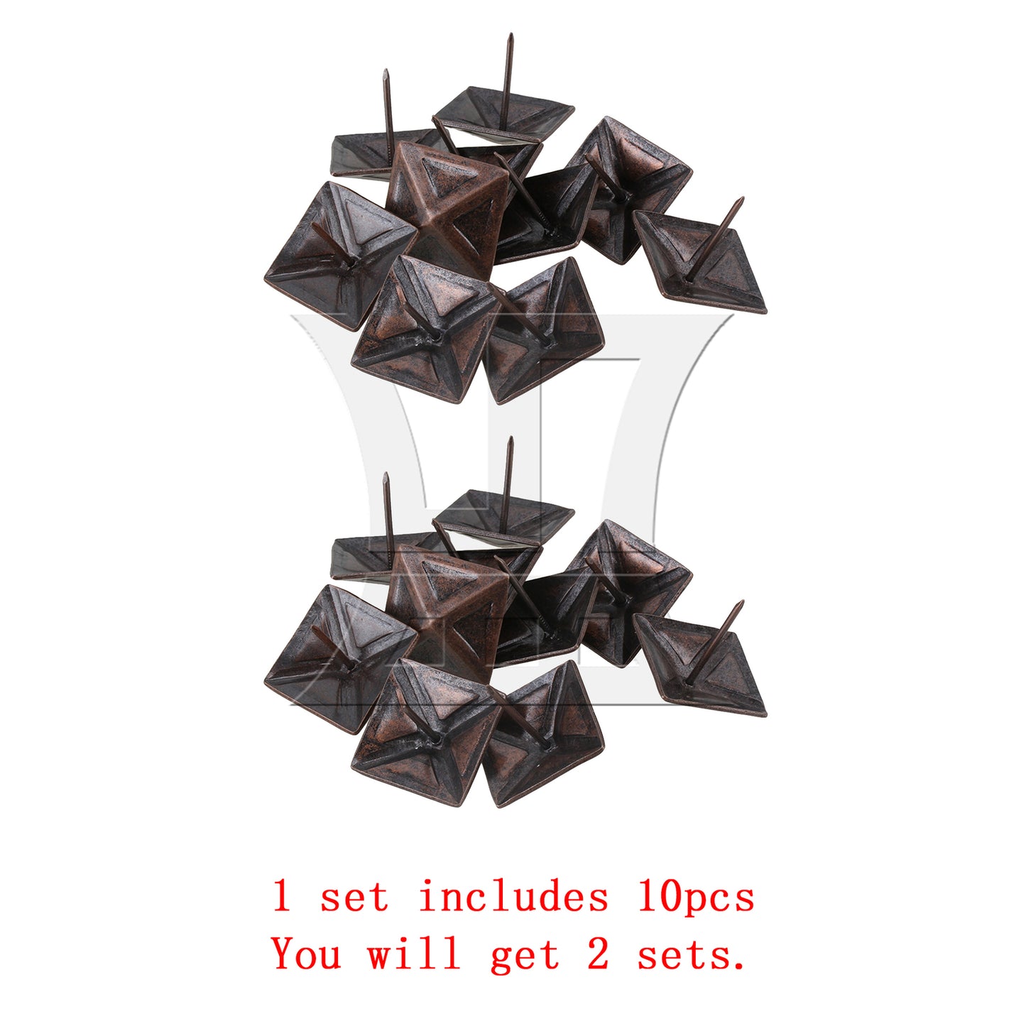BQLZR Red Bronze Furniture Decorative Nails Upholstery Tacks Square Studs