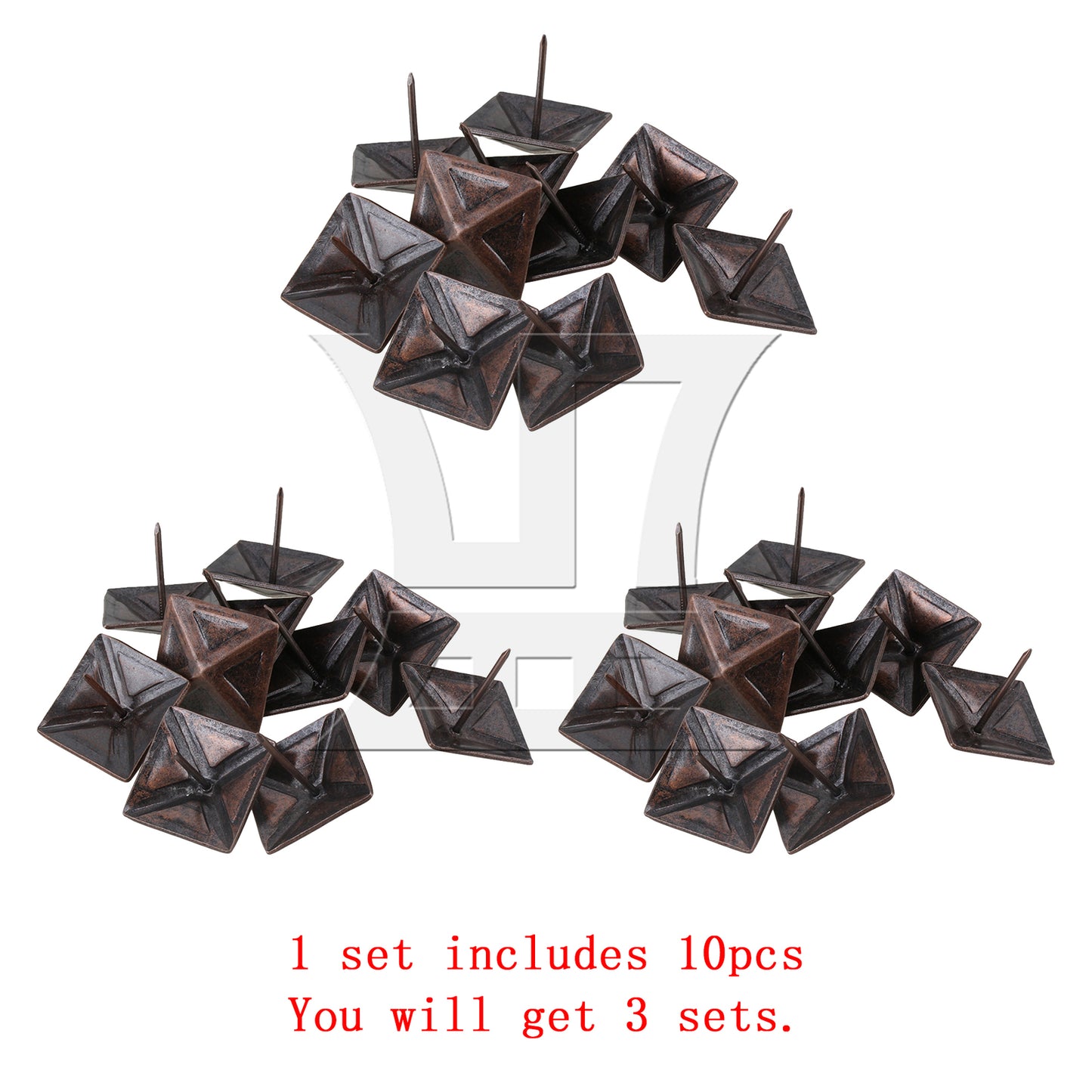 BQLZR Red Bronze Furniture Decorative Nails Upholstery Tacks Square Studs