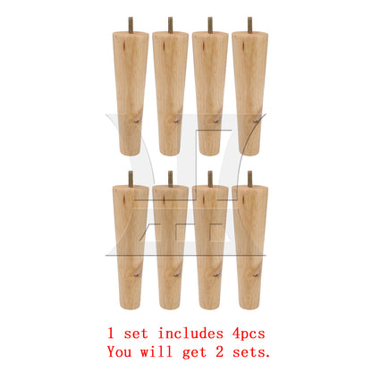 BQLZR Wooden Color 20cm Wooden Furniture Cone Legs with 24mm M8 Screw for Sofa