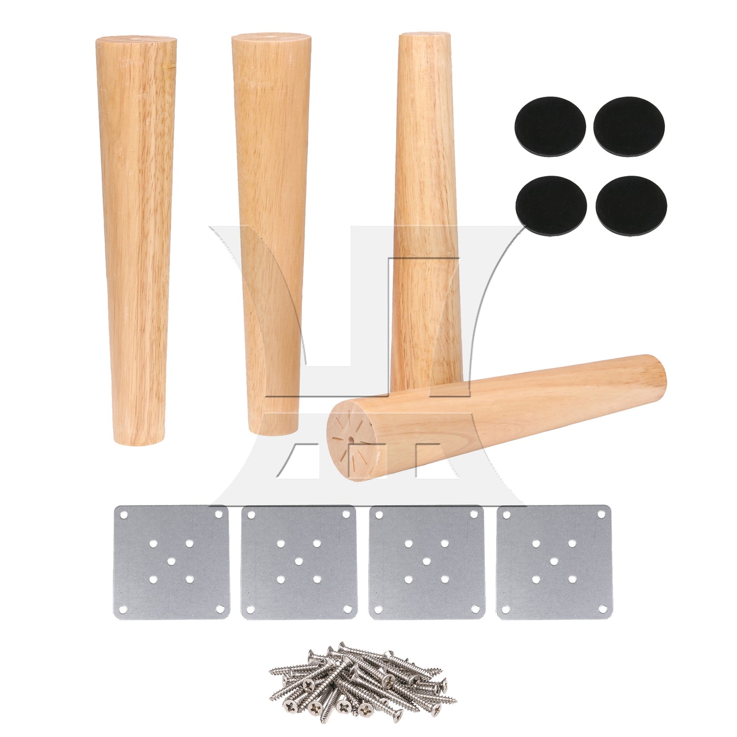 BQLZR 4pcs Solid Wood Furniture Leg 30 x 6 x 3.5 cm for Shoe Cabinet Foot Sideboard Foot