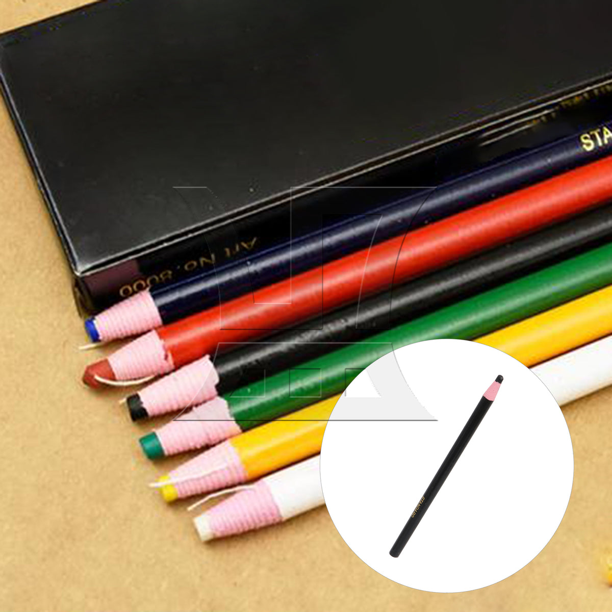 BQLZR 1 Set Of 2 Pieces Sewing Marking Pencils, Solid Wood Handles, For Leather Tools