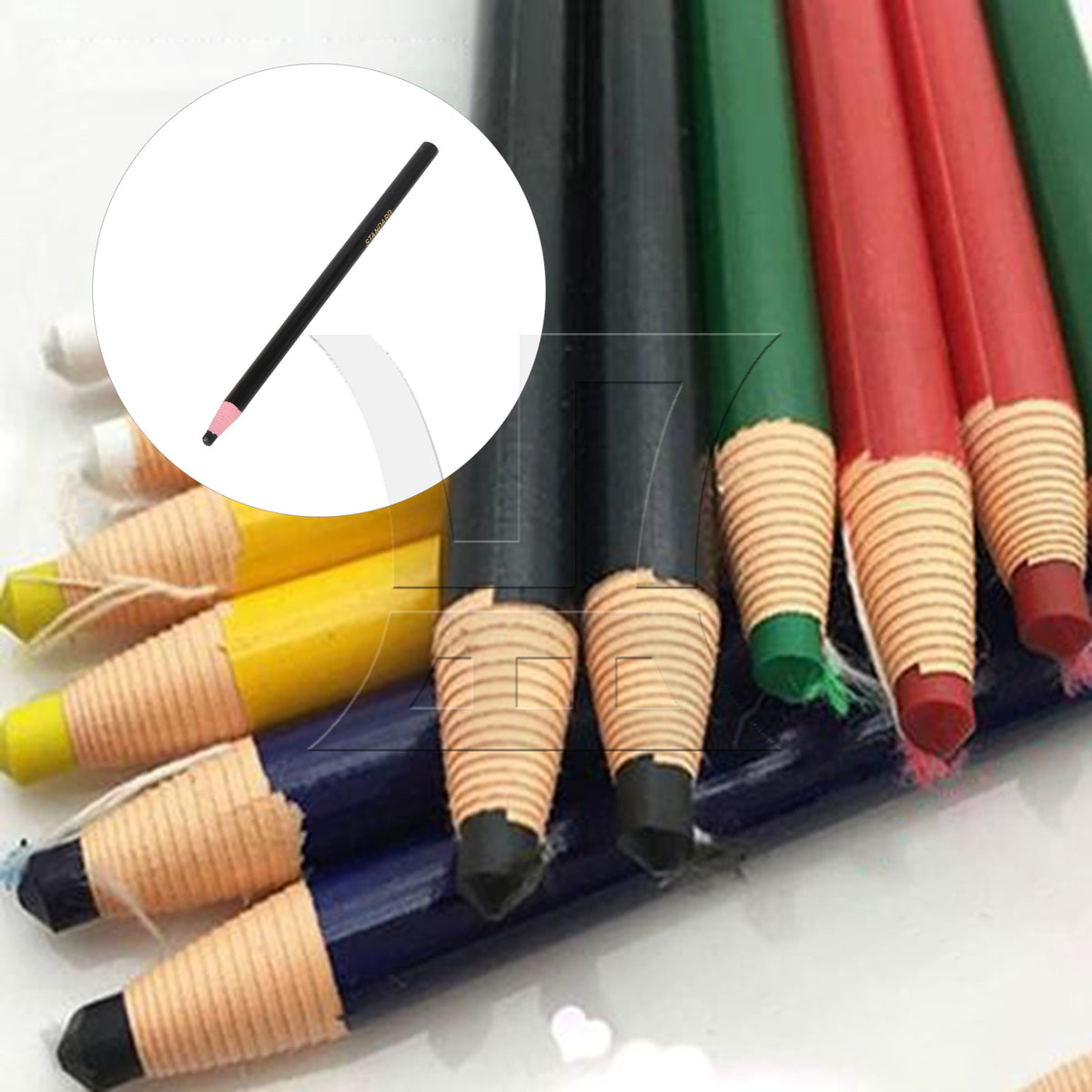BQLZR 1 Set Of 2 Pieces Sewing Marking Pencils, Solid Wood Handles, For Leather Tools