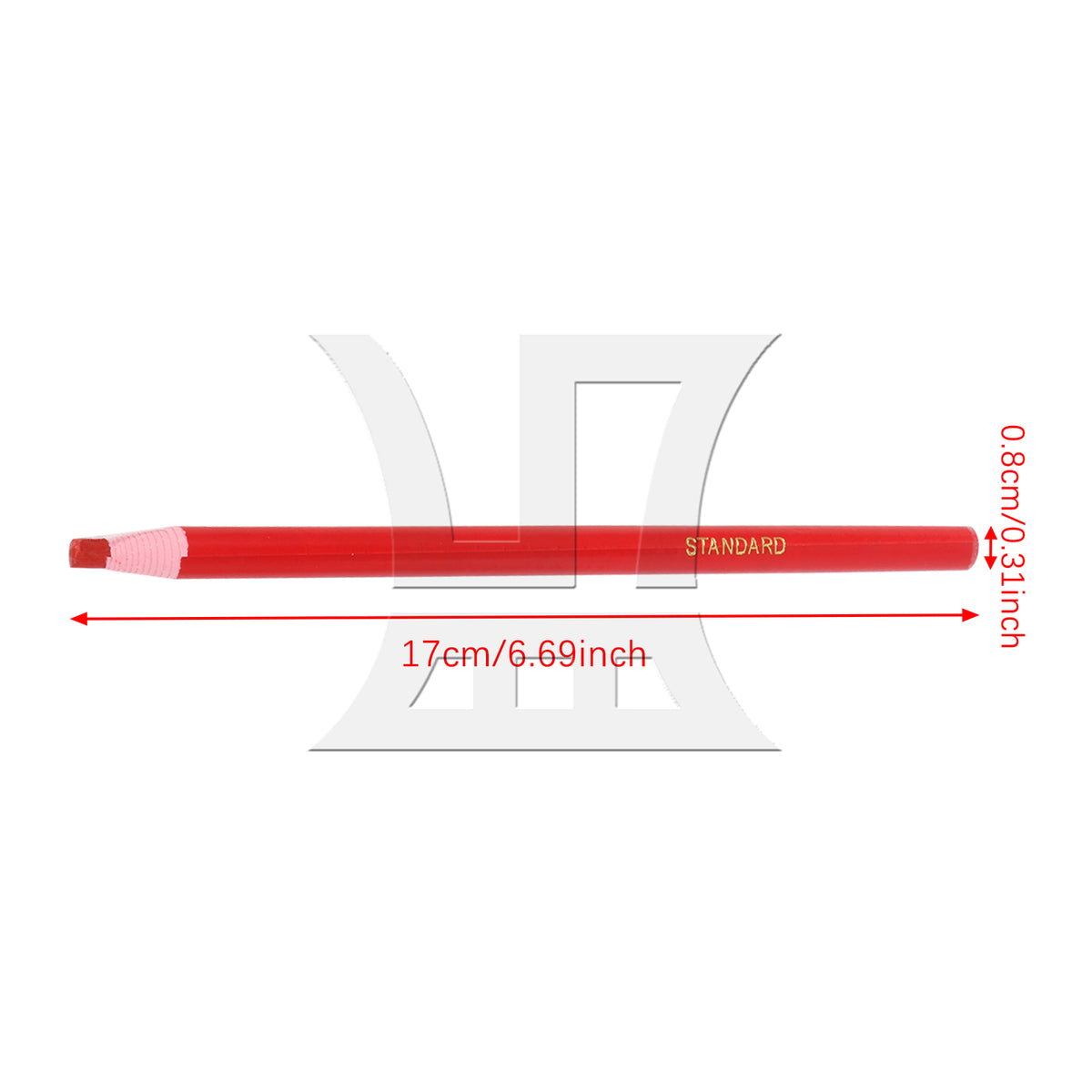 BQLZR 1 Set Of 2 Pieces Sewing Marking Pencils, Solid Wood Handle, For Leather Goods Red