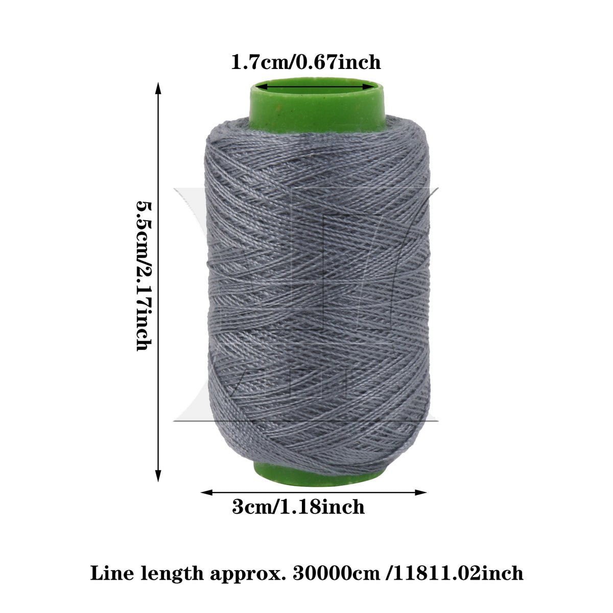 BQLZR 2pcs Polyester Sewing Thread, Gray, 300 Meters, Suitable for Shoes and Hats