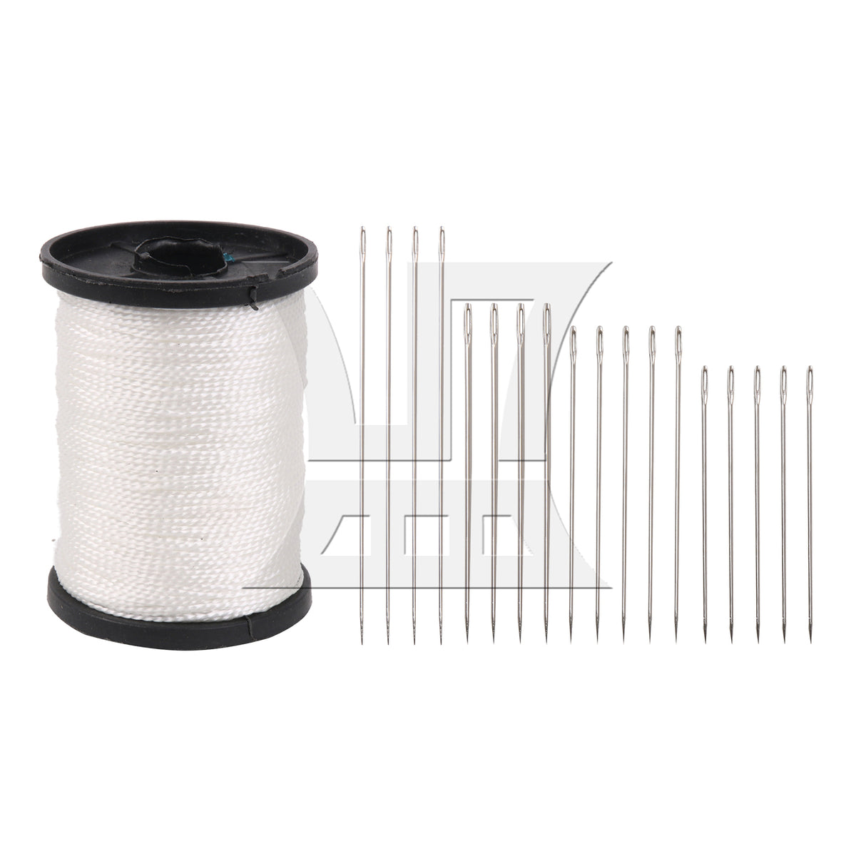 BQLZR 1 Set Of 20 Pieces White Nylon Stretch Thread, Strong And Flexible For Sewing Garments, With Large Eye Sewing Tool