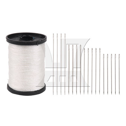 BQLZR 1 Set Of 20 Pieces White Nylon Stretch Thread, Strong And Flexible For Sewing Garments, With Large Eye Sewing Tool