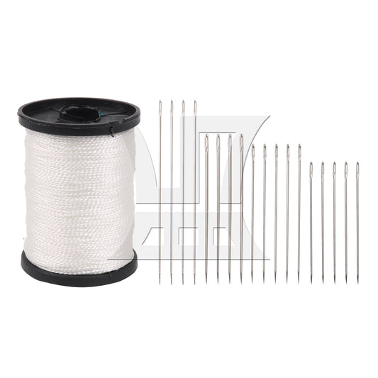BQLZR 1 Set Of 20 Pieces White Nylon Stretch Thread, Strong And Flexible For Sewing Garments, With Large Eye Sewing Tool