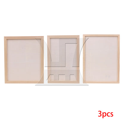 BQLZR 1 Set Of 3 Pieces Wooden Photo Frames, High Quality, For Desktop Display 7.87/9.84/11.81 Inches