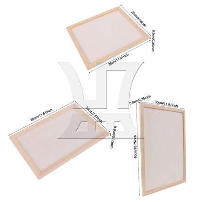 BQLZR 1 Set Of 3 Pieces Wooden Photo Frames, High Quality, For Desktop Display 7.87/9.84/11.81 Inches