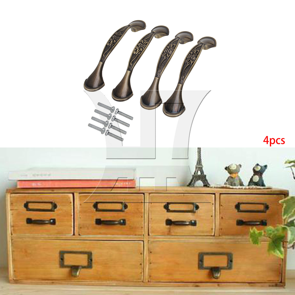 BQLZR Retro Cabinet Door Handles, Not Easy To Fade, 3.78 Inches For Kitchen