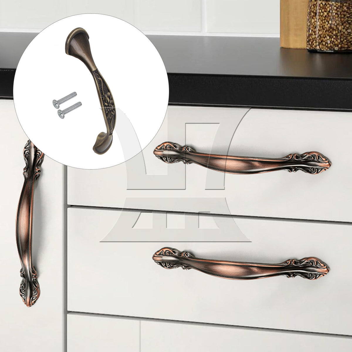 BQLZR Retro Cabinet Door Handles, Not Easy To Fade, 3.78 Inches For Kitchen
