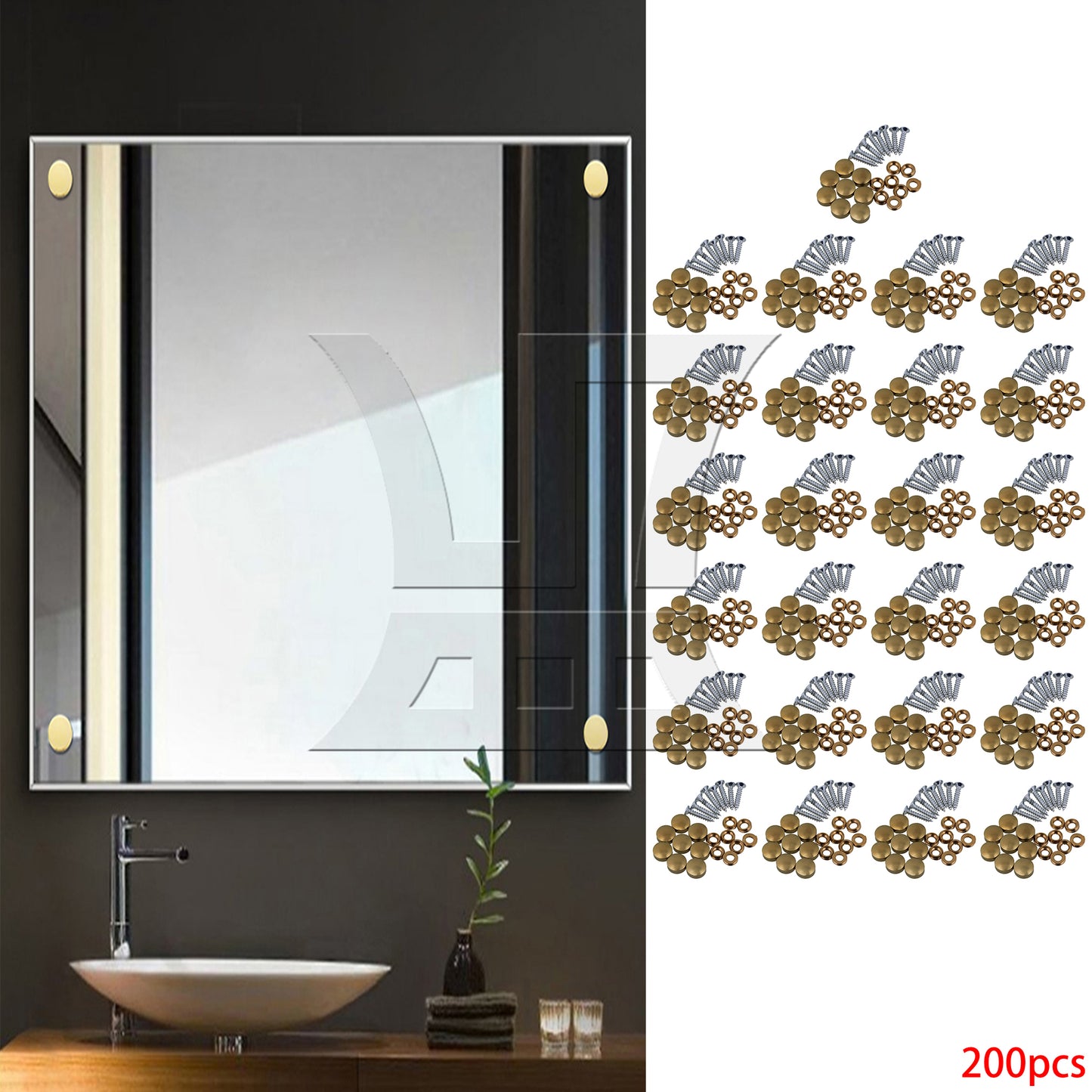 BQLZR  10mm Dia Decorative Furniture Table Mirror Caps Nails Copper Golden