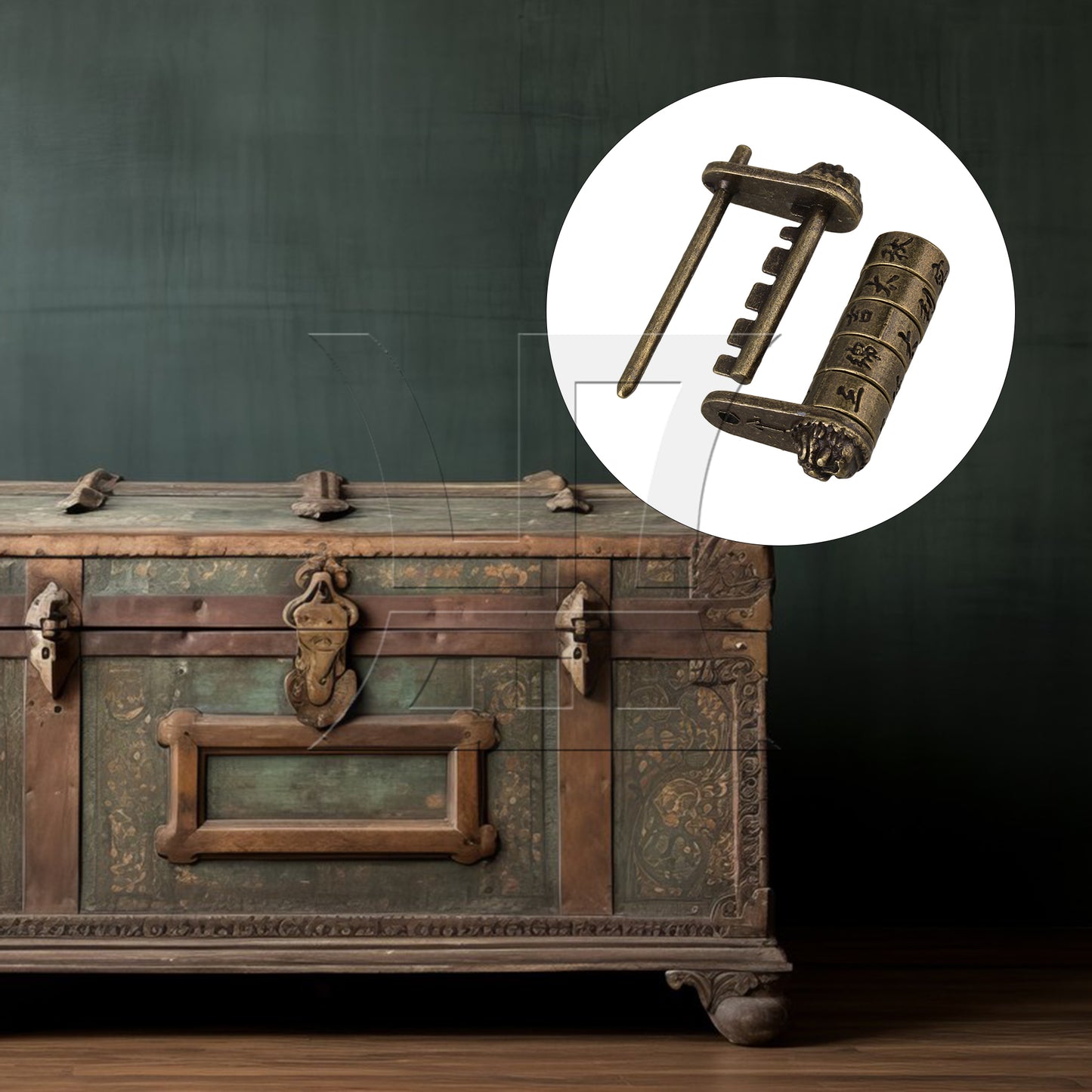 BQLZR Antique Combination Password Lock Suitable for Small Boxes